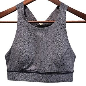 Lululemon Fast Free Bra Gray Black Racerback Nulux Medium Support B/C Size 4